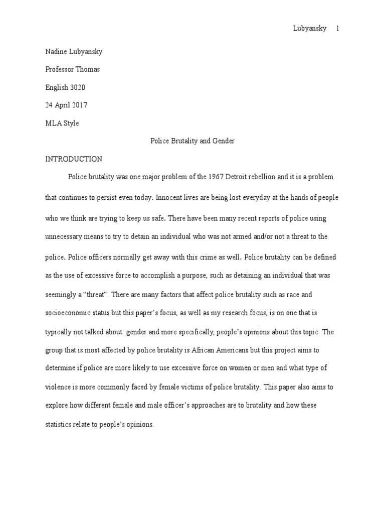 Literature review on police brutality picture