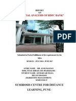 "Financial Analysis of HDFC Bank": Symbiosis Centre For Distance Learning, Pune