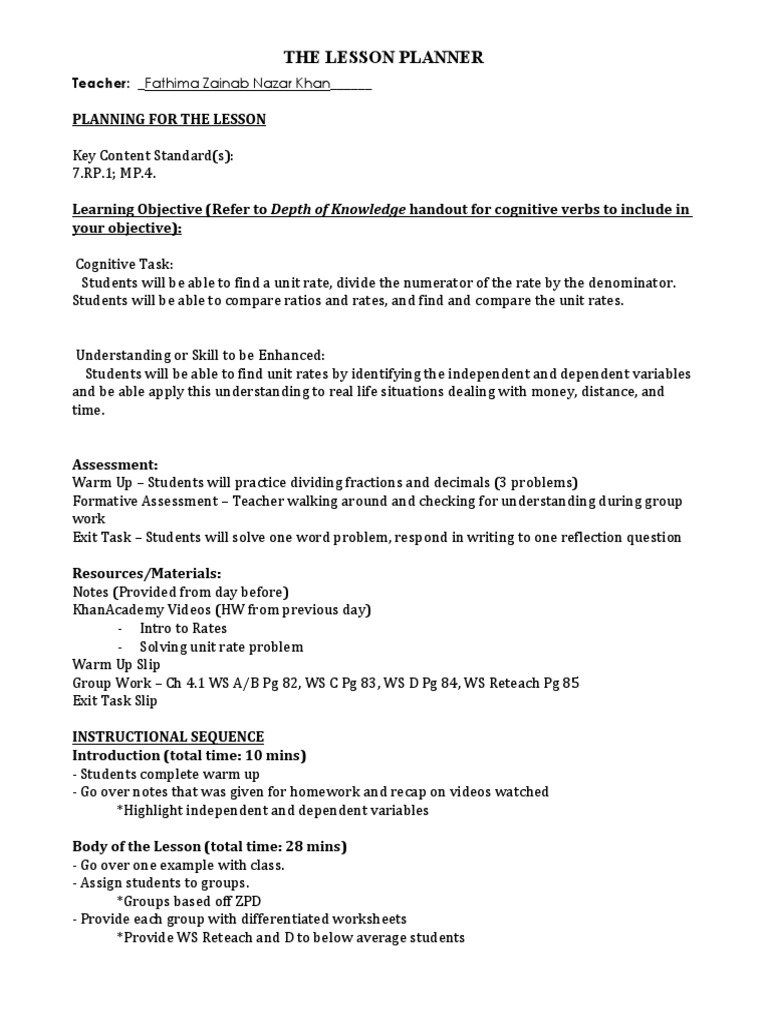 worksheet Unit Rate Word Problems unit rates lesson plan fraction mathematics educational assessment