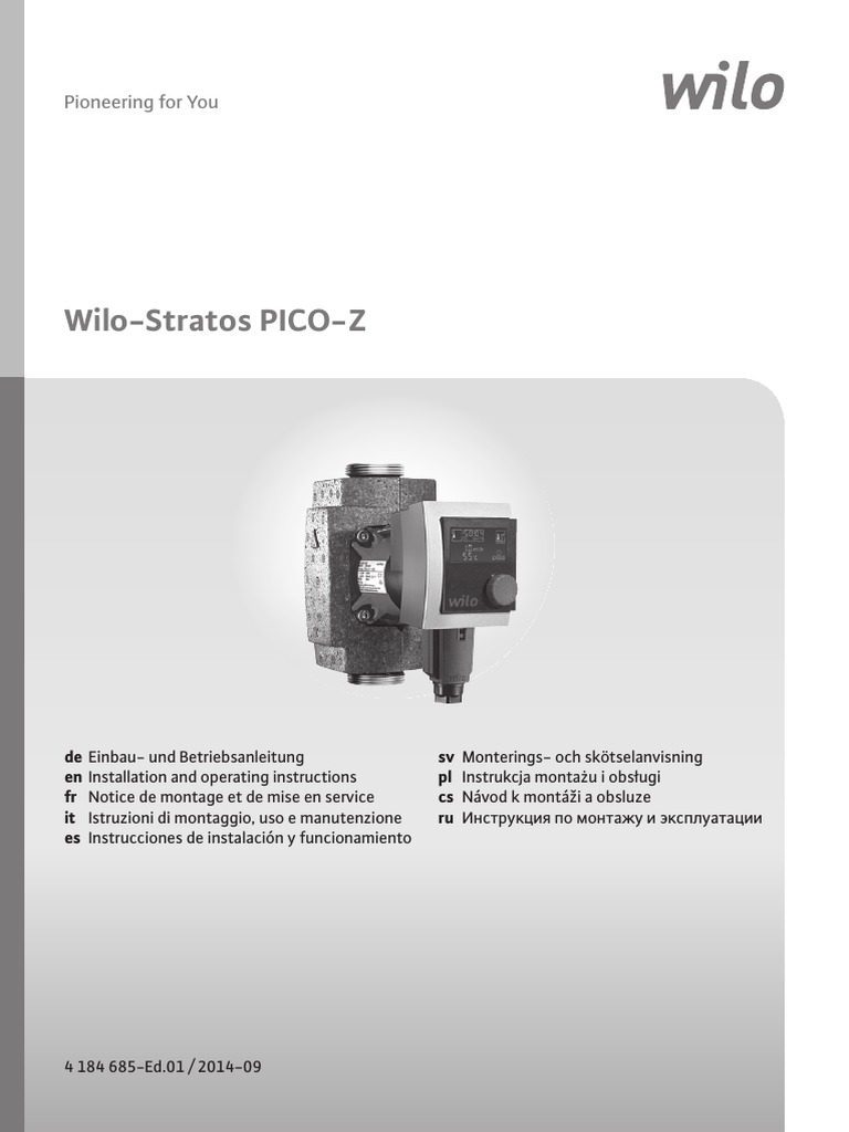 Wilo Stratos Pico Bedienungsanleitung Pdf
