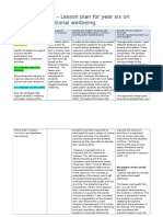 Annotation Four - Lesson Plan For Year Six On Developing Emotional Wellbeing