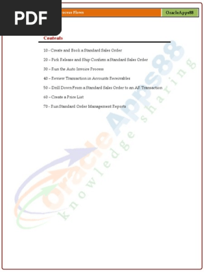 OM - Oracle Order Management Process Flows
