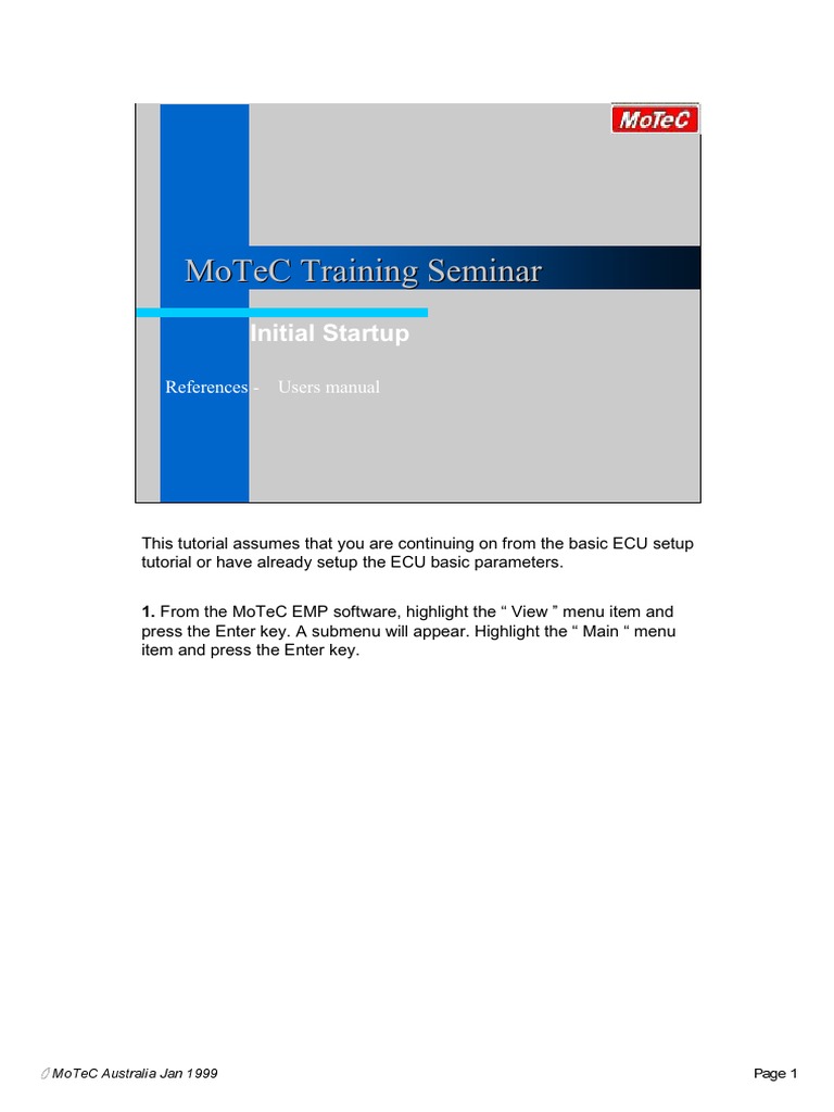 Motec Training Seminar PDF Ignition System Mechanical Engineering