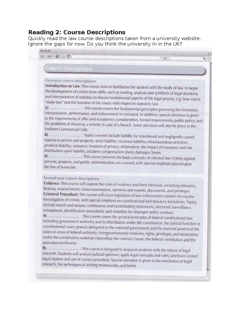 Reading 2: Course Descriptions | PDF | Computers