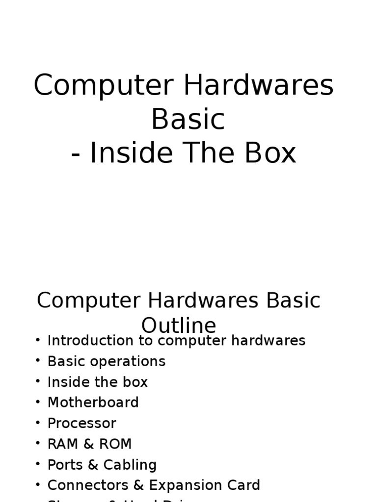 Introduction to Computer Hardware Basics | PDF | Games & Activities ...
