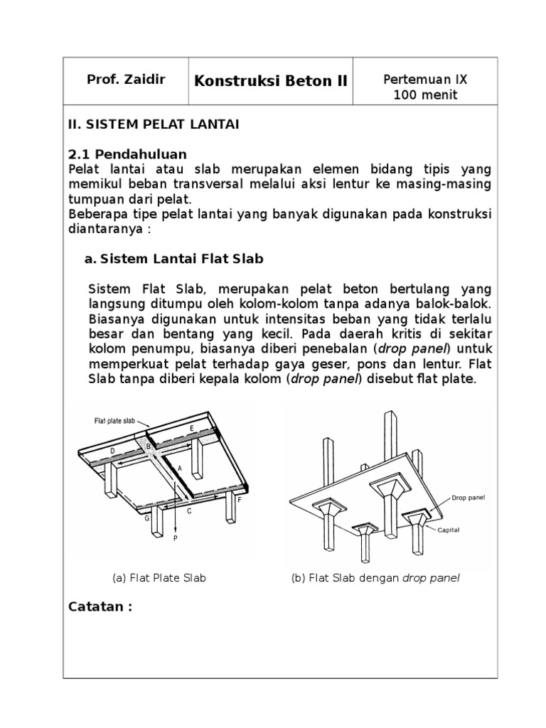 Sistem Pelat Lantai - by Prof. Zaidir | PDF