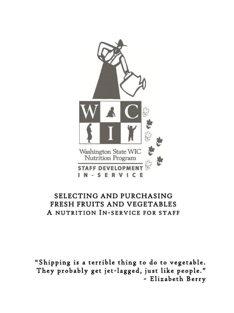 Selecting Fresh Fruits and Vegetables PDF Wic Vegetables