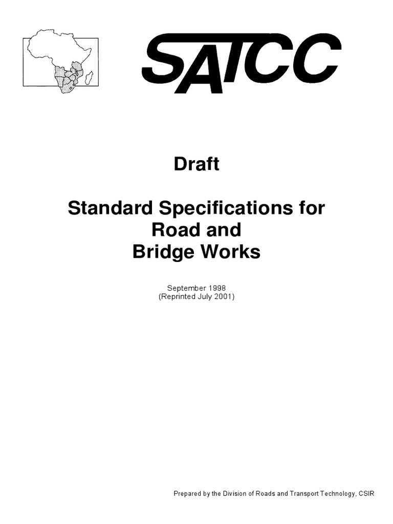 SATCC Standard Specifications For Roads and Bridges