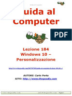 Guida Al Computer - Lezione 184 - Windows 10 - Sezione Impostazioni - Personalizzazione