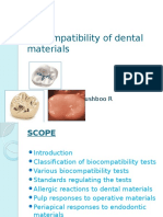 Biocompatibility of Dental Materials: DR Khushboo R I Mds