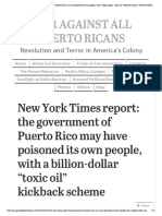 New York Times Report - The Government of Puerto Rico May Have Poisoned Its Own People, With A Billion-Dollar "Toxic Oil" Kickback Scheme - WAR AGAINST ALL PUERTO RICANS