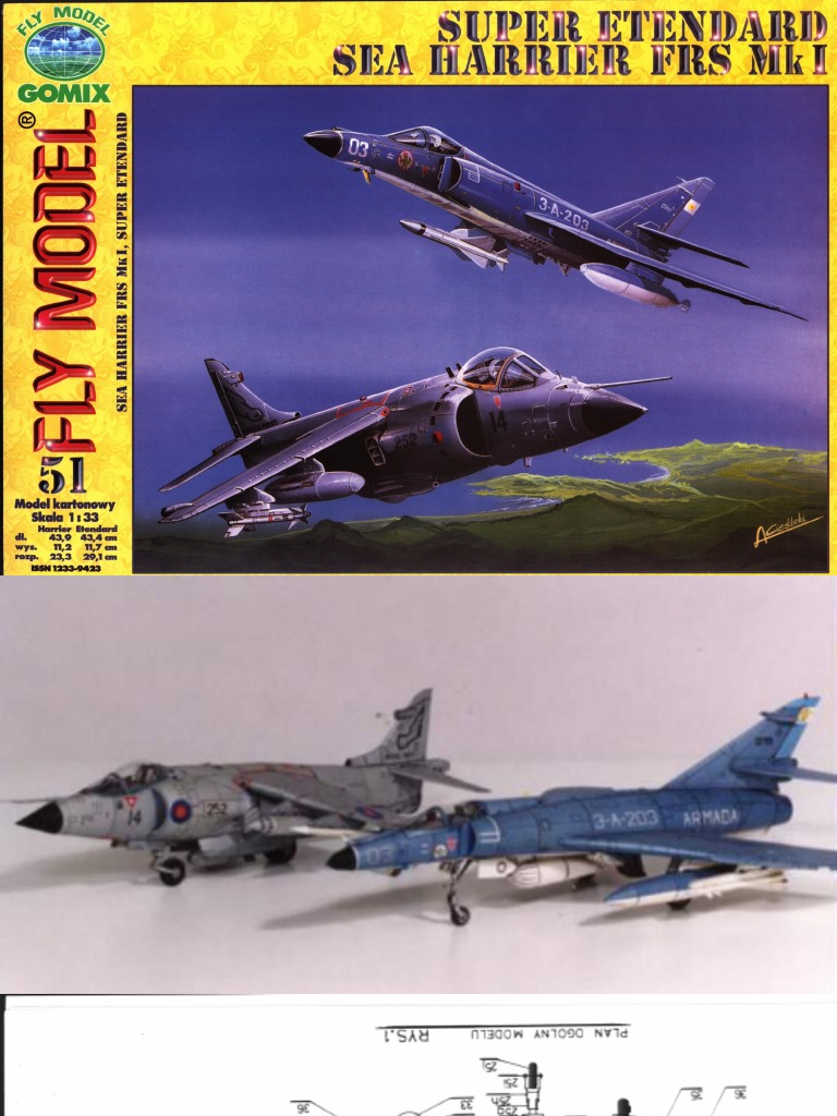 Papermodelsemule Fly Model 051 Sea Harrier Super Et | PDF