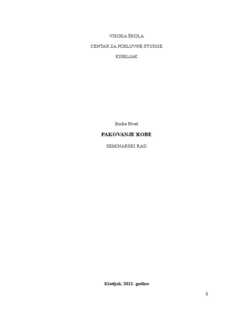 Pakovanje Robe | PDF