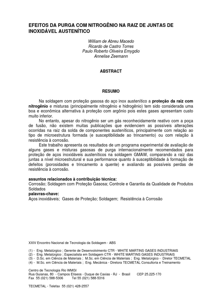 Efeitos da Purga na Soldagem de Inox | PDF | Corrosão | Aço inoxidável