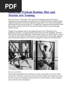 bruce lee training plan