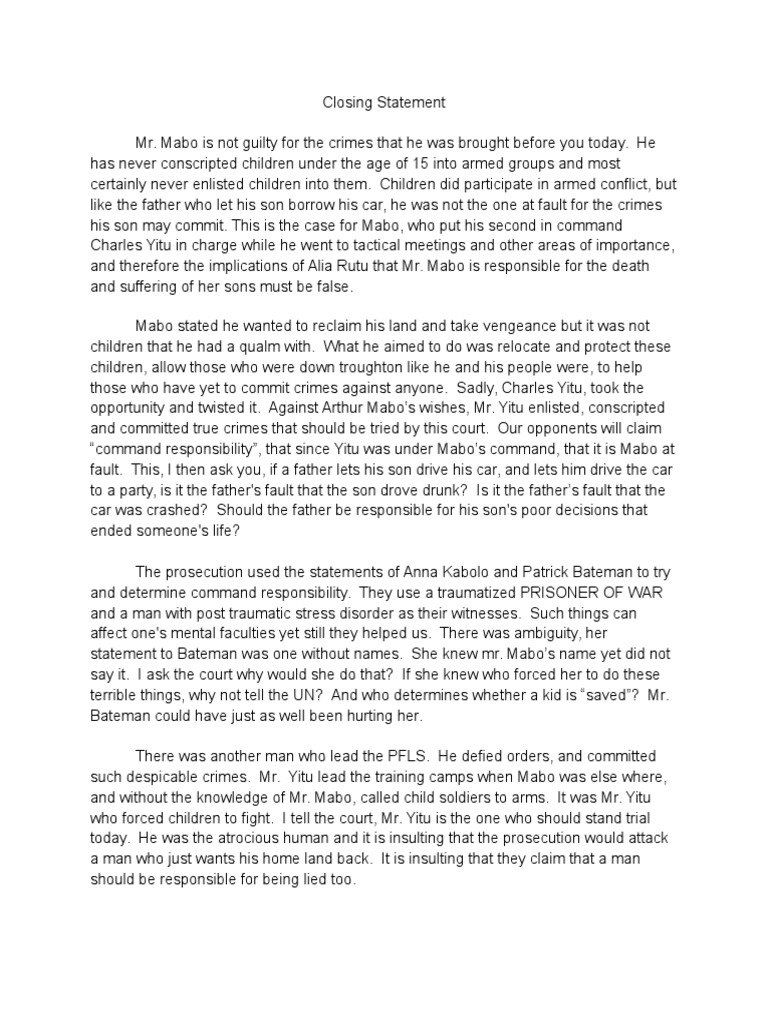 closingstatement Public Law Criminal Justice