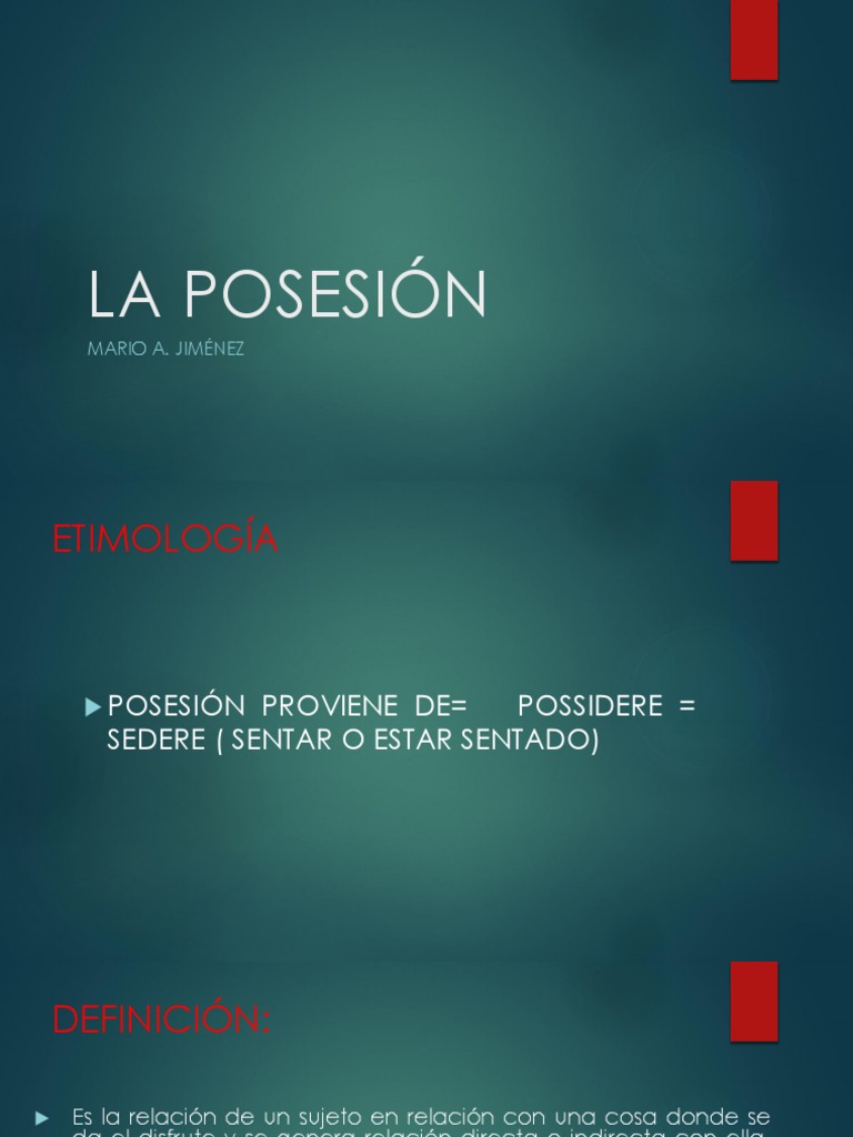 Conceptos Clave de la Posesión Jurídica | PDF | Posesión (Ley) | Propiedad