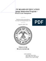 State Audit of Utah State Board of Education's Dual Language Immersion Program 