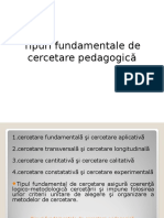 Tipuri Fundamentale de Cercetare Pedagogică