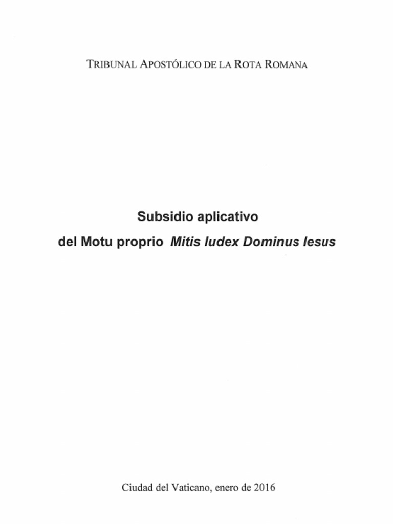 Subsidio Aplicativo Mitis Iudex, Español PDF | PDF