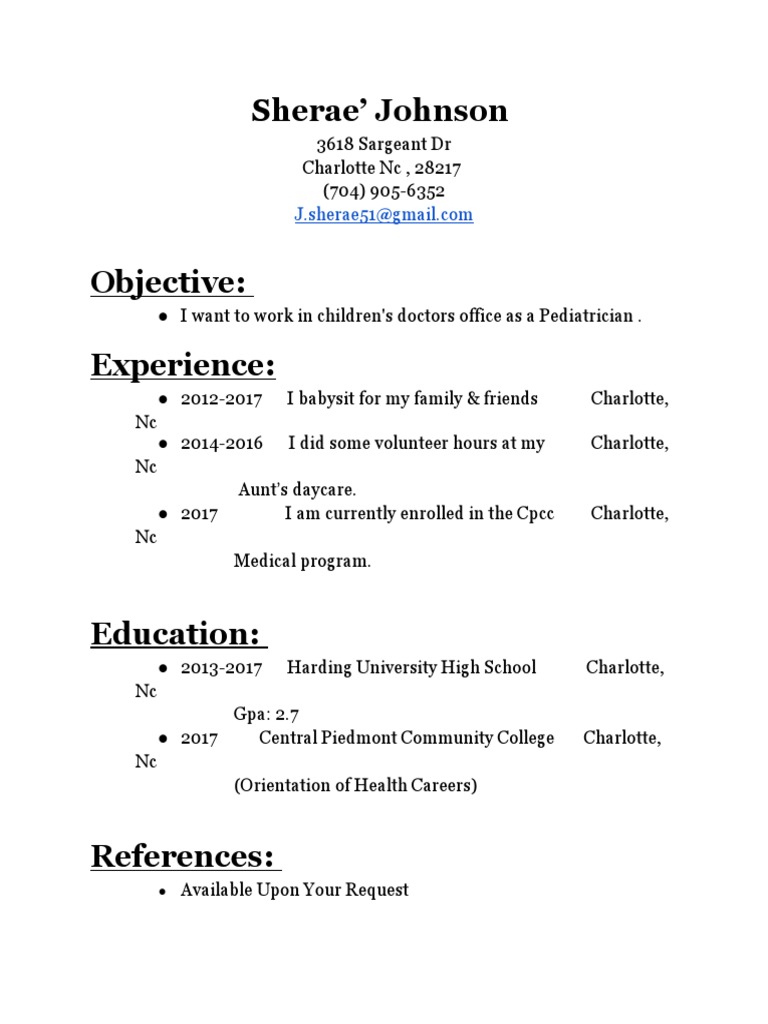 Pediatrician Career Objective Resume | PDF | Self-Improvement | Lifestyle