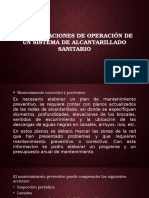 Especificaciones de Operación de Un Sistema de Alcantarillado