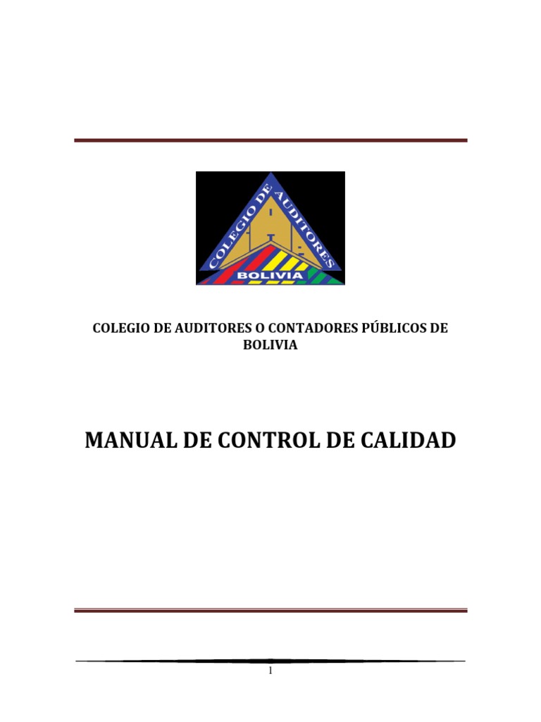 Reglamento de Control de Calidad Del Caub | PDF | Auditoría financiera ...