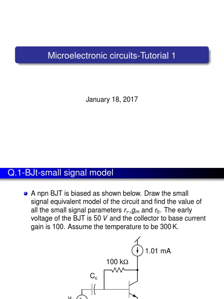 Analysis of BJT Small Signal Models and Gain Calculations PDF