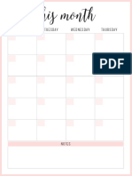Coral - Monthly Planner - Portrait - A4 PDF