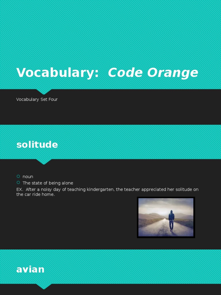 Vocabulary: Code Orange Terms | PDF