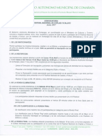 Convocatoria Al III Festival de Coplas y K'aluyos