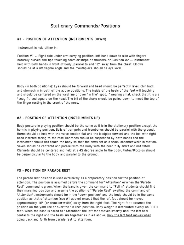 Stationary Commands PDF Brass Instruments Elementary Organology