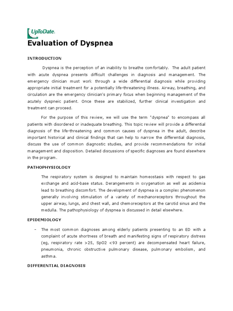 Evaluation of Dyspnea | PDF