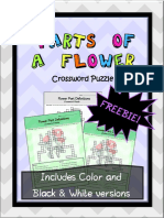 Parts of A Flower Crossword Puzzle Worksheet Freebie