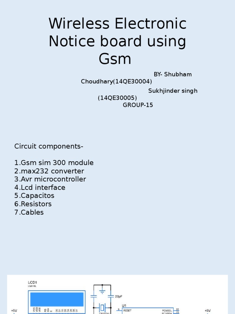 Wireless Electronic Notice Board Using GSM BYShubham Choudhary