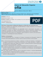 Plan-Profesorado Universitario de Educacion Superior en Filosofia