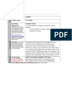 TPACK Template: English Grade Level 4 Grade Learning Objective Context Clues