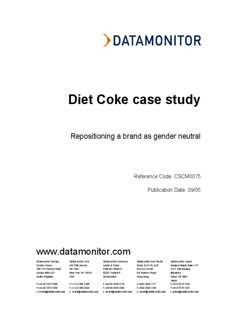 Case Study Diet Coke PDF | PDF | Coca Cola | Brand