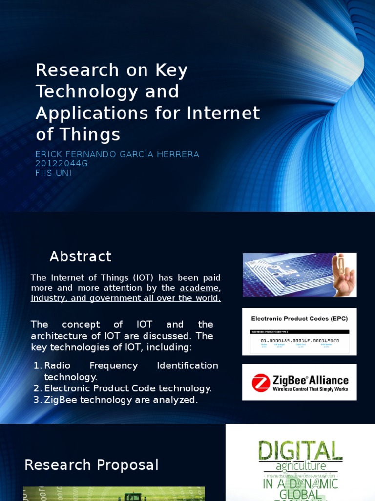 IoT Key Technologies in Digital Agriculture | PDF | Internet Of Things ...