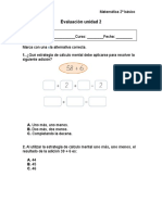 Evaluación Unidad 2: 1. ¿Qué Estrategia de Cálculo Mental Debe Aplicarse para Resolver La