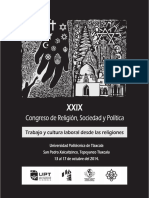Congreso de Religion, Sociedad y Politica Tlaxcala-2014