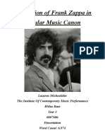 The Elision of Frank Zappa in Popular Music Canon by Lazarus Michaelides