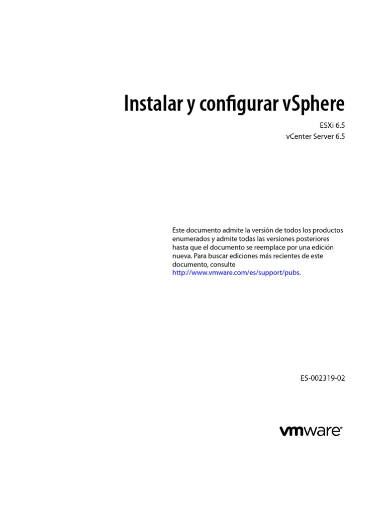 Vsphere Esxi Vcenter Server 65 Installation Setup Guide | PDF | Máquina ...
