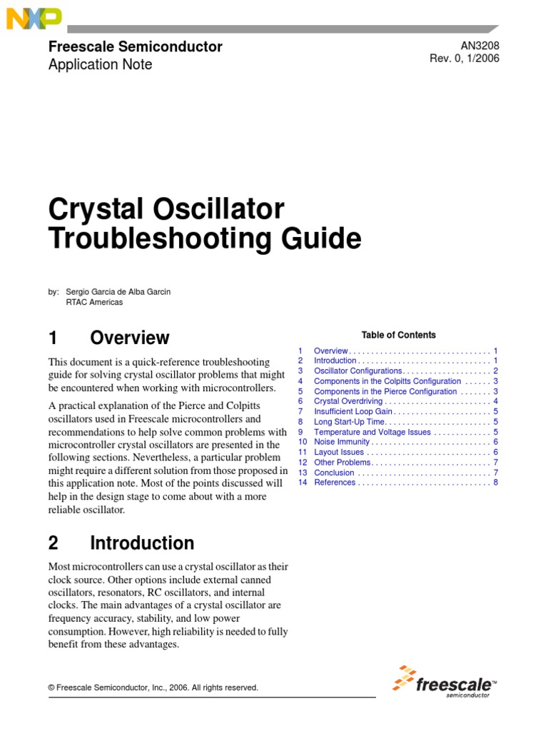 Crystal Oscillator Troubleshooting Guide PDF Capacitor Amplifier