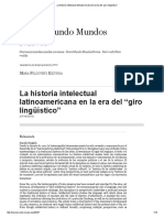 La Historia Intelectual Latinoamericana en La Era Del "Giro Lingüístico"
