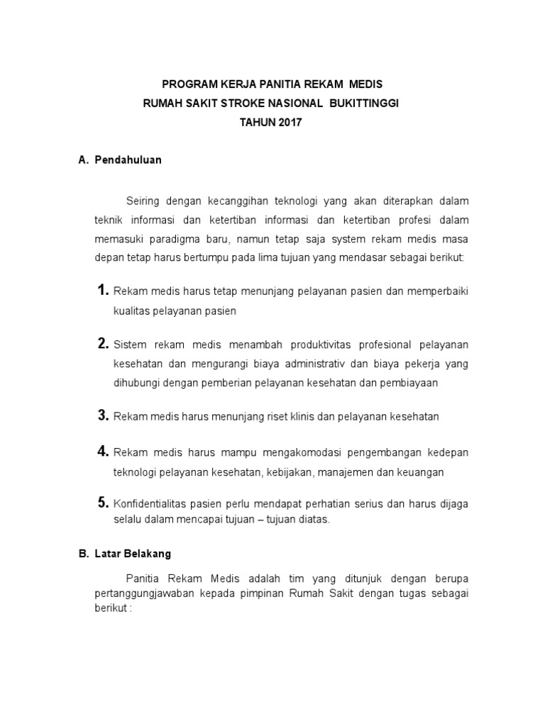 Program Kerja Panitia Rm Tahun 2017