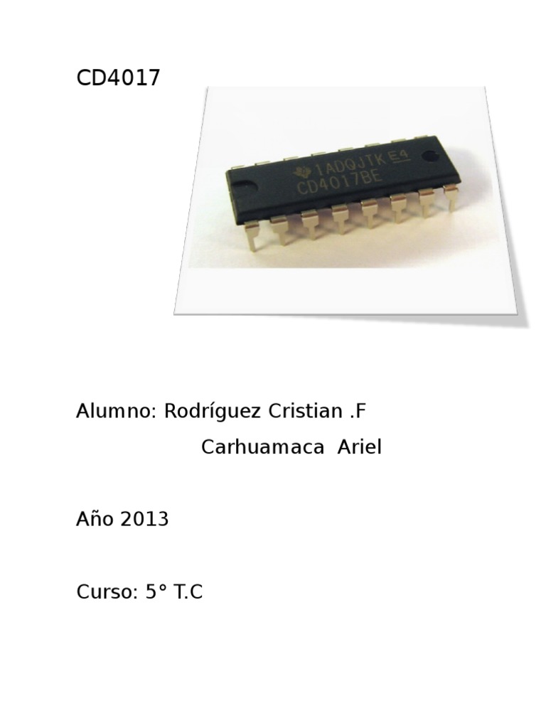 CD4017 | PDF | Ingeniería Electrónica | Electrónica