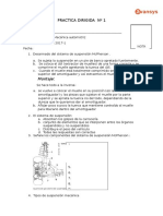 Práctica dirigida No 1 de suspensión McPherson