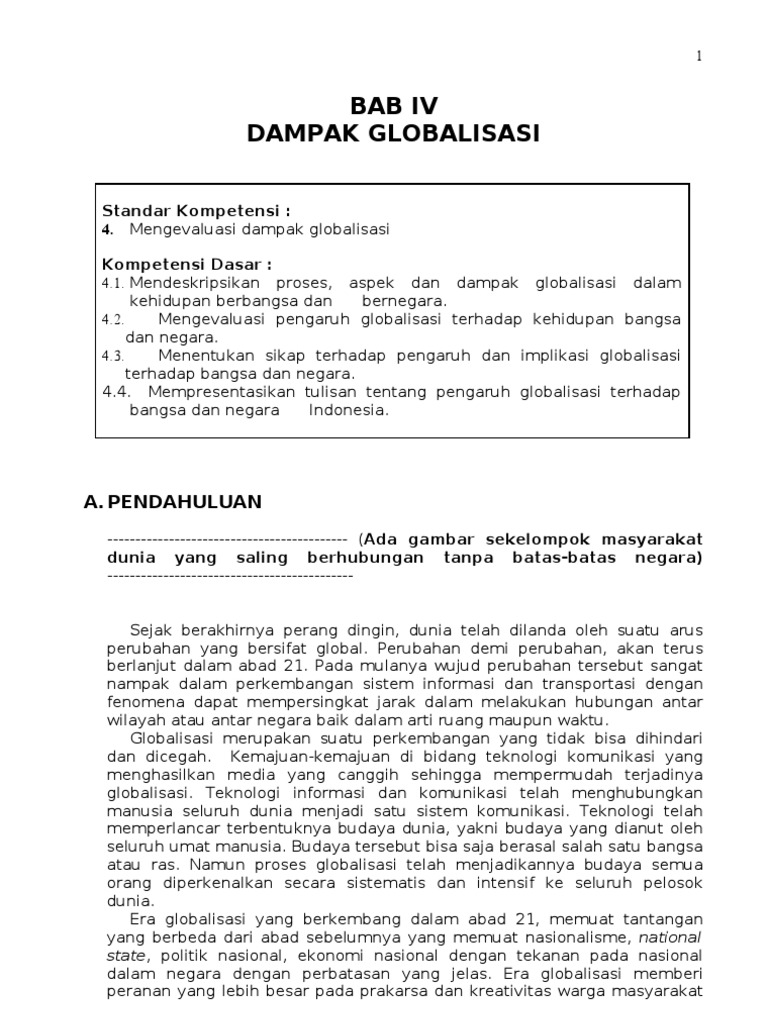 Kelas Xii Kd Iv Dampak Globalisasi Pdf