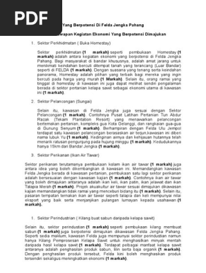 Kegiatan Ekonomi Yang Berpotensi Di Felda Jengka Pahang Pdf